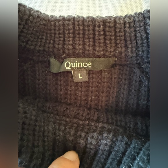 Quince 100% Organic Cotton Fisherman Black Crew Sweater; size L - Picture 4 of 9